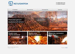 Сайт компании «Мегаломпром»